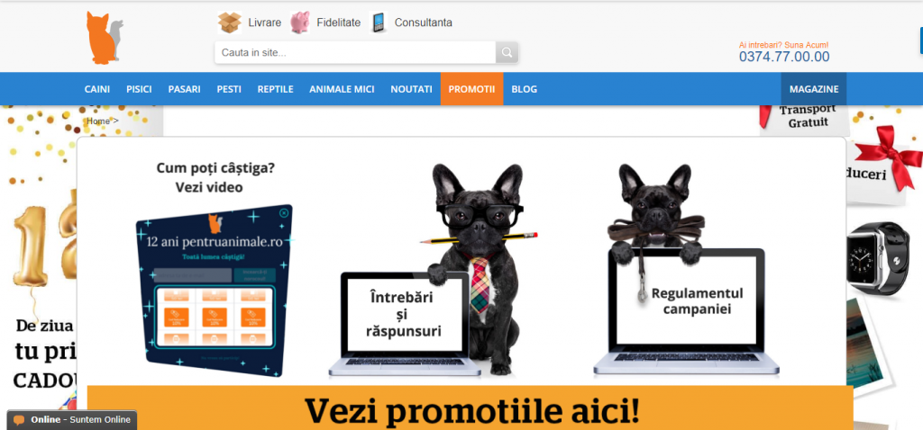 landing page pentruanimale.ro exemplu